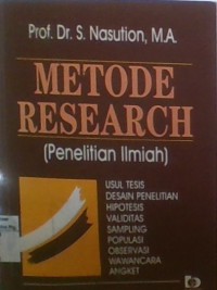 Metode Research; penelitian ilmiah